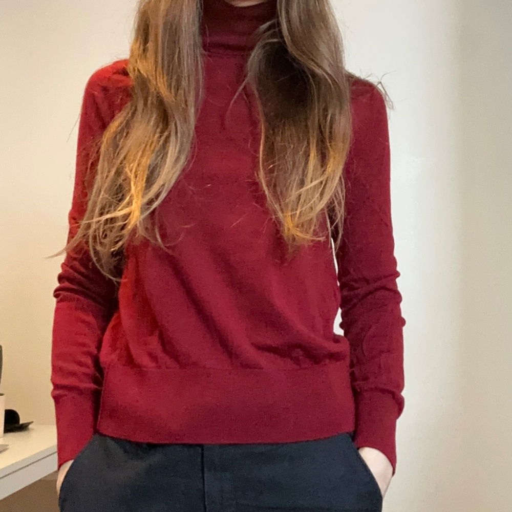 Really nice red wool sweater turtleneck sweater by COS size XS S - Picture 5 of 8
